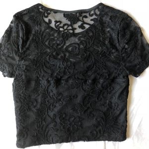 Forever 21 Tops - ♠️black sheer lace crop top♠️ Forever 21 Tops - ♠️black sheer lace crop top♠️